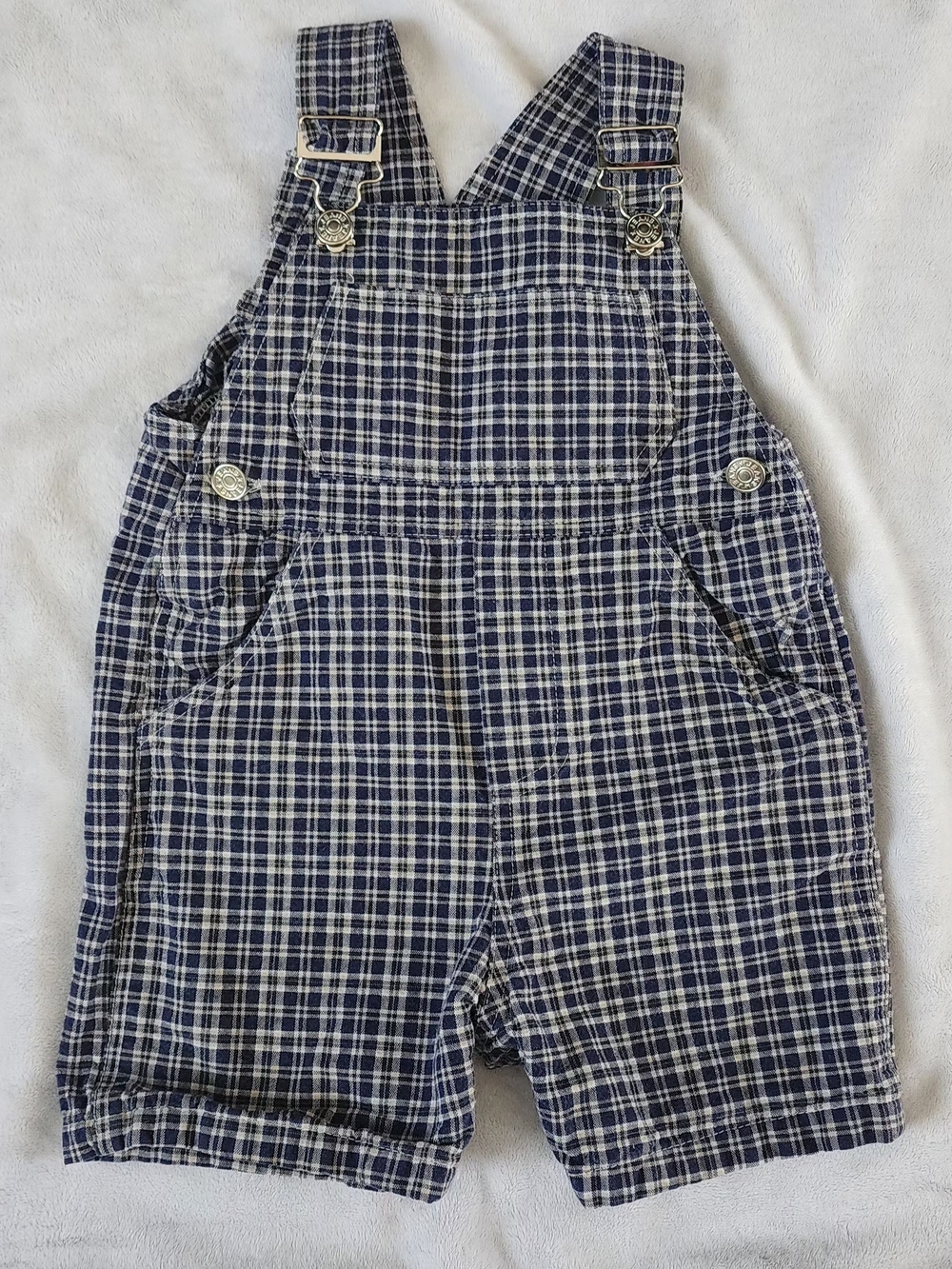 Navy Plaid Kids Overalls - Classic Comfort